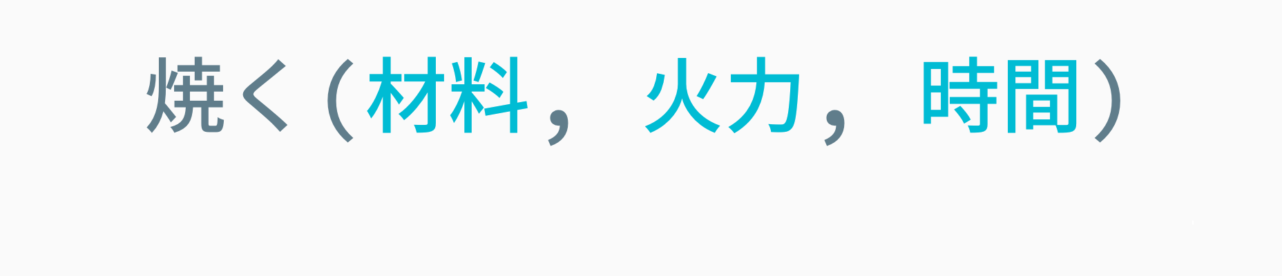 焼く関数の構文